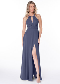 Azazie Evalleen Bridesmaid Dresses Stormy A-Line Pleated Chiffon Dress image2
