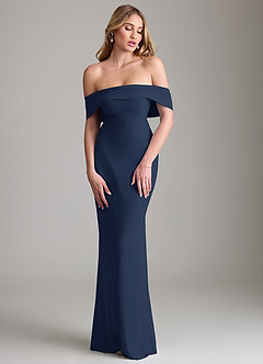 Azazie Lusinda Suknie dla druhen Syrena Zza ramienia Szyfon Do ziemi Sukienka image4