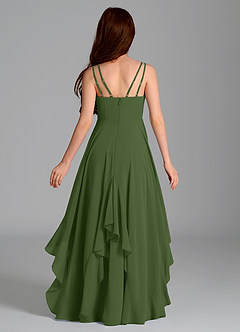 Azazie Karan Junior Olive A-Line Chiffon Dress image2