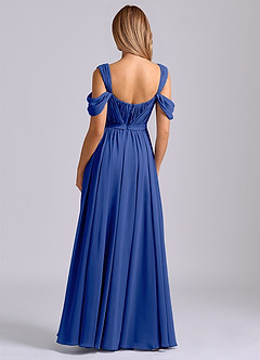 Azazie Koa Brudtärnklänningar Klä av A-Linje i Chiffong Av axeln Kungsblå image2