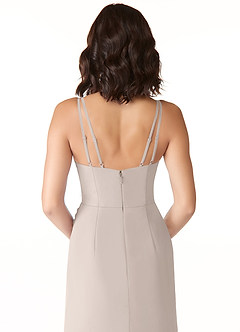Azazie Leo Bridesmaid Dresses Frost Mermaid V-Neck Pleated Chiffon Dress image6
