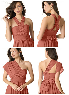 Azazie Olani Bridesmaid Dresses Clay A-Line Off the Shoulder Chiffon Convertible Dress image8