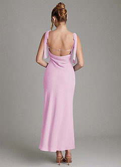Azazie Luddie Bridesmaid Dresses Candy Pink Mermaid Bow Chiffon Dress image5