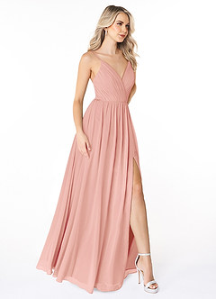 Azazie Gracie Robes de demoiselle d'honneur Robe Trapèze en Mousseline de soie Plissée Rosette image10