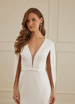 Christian Siriano Bridal for Azazie 2001 Wedding Dresses Diamond White Caramel Mermaid Crepe Back Satin Dress image8
