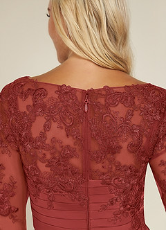Azazie Alisondra Mother of the Bride Dresses Rust Sheath Scoop Lace Lace Dress image7