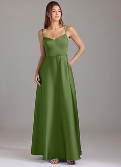 Azazie Marley Bridesmaid Dresses Juniper A-Line Off the Shoulder Stretch Satin Convertible Dress image3