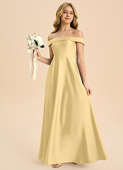Azazie Sissy Junior Klänning av A-Line i Stretch Satin Off the shoulder image3