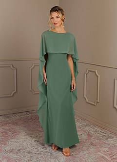 Azazie Dion Mother of the Bride Dresses Eucalyptus Sheath Scoop Stretch Crepe Dress image1