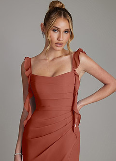 Azazie Jessamine Bridesmaid Dresses Auburn Mermaid Corset Chiffon Dress image3