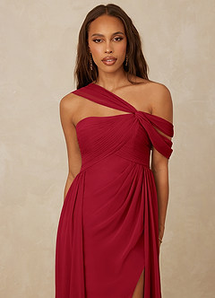 Christian Siriano Bridal for Azazie 1014 Bridesmaid Dresses Scarlet A-Line Off the Shoulder Chiffon Dress image6