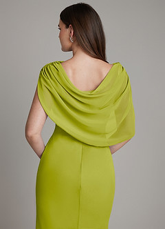 Azazie Hadley Bridesmaid Dresses Lemongrass Mermaid Pleated Chiffon Dress image7