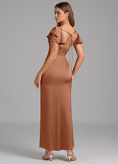 Azazie Demia Bridesmaid Dresses Bronzer Sheath Sweetheart Neckline Stretch Satin Dress image2