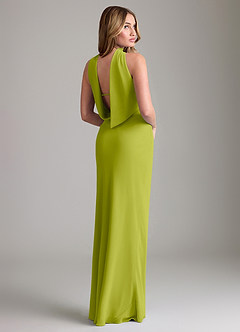 Azazie Lusinda Bridesmaid Dresses Lemongrass Mermaid Off the Shoulder Chiffon Convertible Dress image6