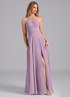 Azazie Denver Bridesmaid Dresses Wisteria A-Line Pleated Chiffon Dress image5