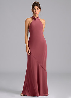Azazie Velli Bridesmaid Dresses Merlot Mermaid Bow Chiffon Dress image6