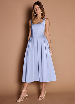 sachin and babi light blue dress Eirlys Pale Periwinkle Midi Dress Ready to Ship