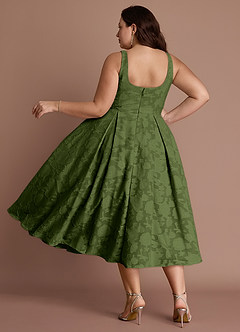 Amalie Olive A-line Midi Dress image2