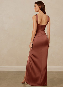 Christian Siriano Bridal for Azazie 1017 Bridesmaid Dresses Clay Sheath Sweetheart Neckline Stretch Satin Dress image5