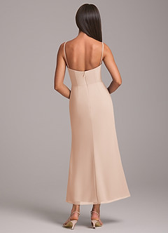 Azazie Saige Bridesmaid Dresses English Rose Sheath Off the Shoulder Chiffon Convertible Dress image8