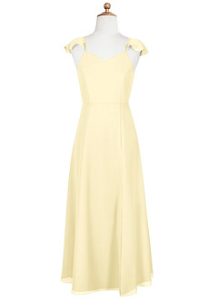 Azazie Everett Junior Linia A Szyfon Długość podłogi Młodsza druhna Sukienka image8