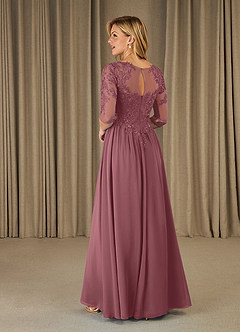 Azazie Mirielle Mother of the Bride Dresses Desert Rose A-Line Scoop Lace Chiffon Dress image10