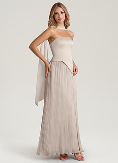 Azazie Tierney Bridesmaid Dresses Frost A-Line Strapless Chiffon Convertible Dress image7