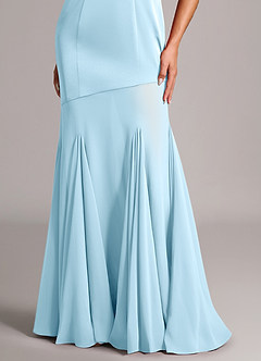 Azazie Uma Jurken voor bruidsmeisjes Converteerbaar Jurk van Chiffon met Zeemeermin Strapless Hemelsblauw image6