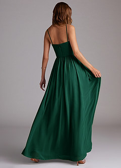 Azazie Calianna Bridesmaid Dresses Emerald A-Line Off the Shoulder Chiffon Convertible Dress image6
