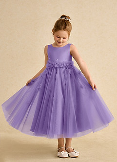 Azazie Lux Flower Girl Dresses Tahiti A-Line Beaded Tulle Dress image3