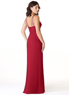 Azazie Leo Bridesmaid Dresses Scarlet Mermaid V-Neck Pleated Chiffon Dress image4