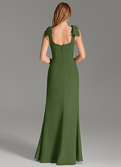 Azazie Adalynn Bridesmaid Dresses Olive Mermaid Pleated Chiffon Dress image6