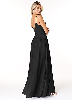 Azazie Lisbon Final Sale Black A-Line Sweetheart Neckline Chiffon Dress image2