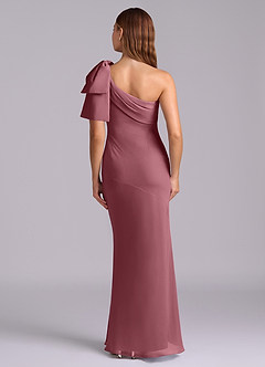 Azazie Yuanna Brautjungfernkleider Meerjungfrau-Linie One-Shoulder Chiffon Kleid Wüstenrose image2