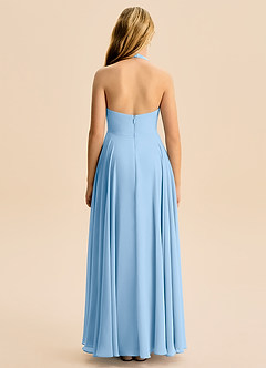 Azazie Kady Junior Robe Trapèze en Mousseline de soie Encolure en Forme de Cœur Poudre Bleue image2
