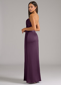 Azazie Marla Bridesmaid Dresses Plum Sheath Strapless Stretch Satin Convertible Dress image5