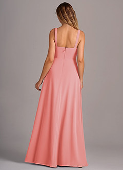 Azazie Debra Bridesmaid Dresses Coral A-Line with Pockets Chiffon Convertible Dress image6