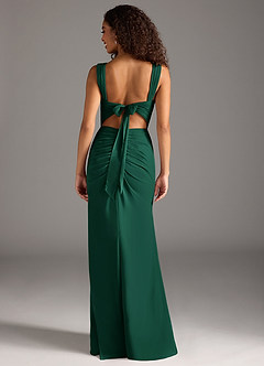 Azazie Jesaphine Bridesmaid Dresses Emerald Sheath Bow Chiffon Dress image2