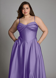 Azazie Meleena Bridesmaid Dresses Tahiti A-Line Strapless Stretch Satin Dress image11