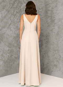 Azazie Kori Final Sale White Alabaster A-Line Pleated Chiffon Dress image2