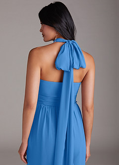 Azazie Lamara Robes de demoiselle d'honneur Combinaison Convertible en Mousseline de soie Épaule décolletée Geai Bleu image10