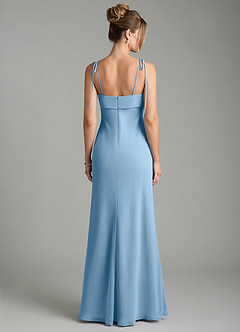 Azazie Ellia Bridesmaid Dresses Steel Blue A-Line Bow Chiffon Dress image5