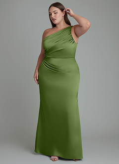 Azazie Akilah Bridesmaid Dresses Juniper Mermaid One Shoulder Stretch Satin Dress image10
