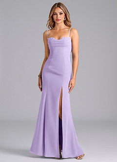 Azazie Wynni Bridesmaid Dresses Lilac Mermaid Corset Chiffon Dress image3
