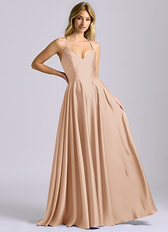 Azazie Truce Suknie dla druhen Linia A Satyna elastyczna Do ziemi Sukienka image6