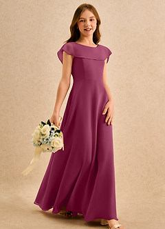 Azazie Kittie Girls Formal Flower Girl Klänningar Klä A-Line i Chiffong image4