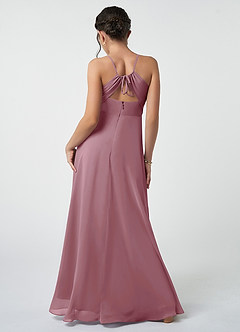 Azazie Avelina Junior Vintage Mauve A-Line Pleated Chiffon Dress image3