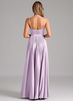 Azazie Tyla Bridesmaid Dresses Frosted Lilac A-Line Sweetheart Neckline Stretch Satin Dress image2
