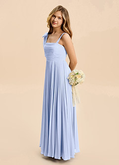 Azazie Rudy Junior Ice A-Line Pleated Chiffon Dress image5