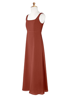 Azazie Renee Junior Auburn A-Line Side Slit Chiffon Dress image7